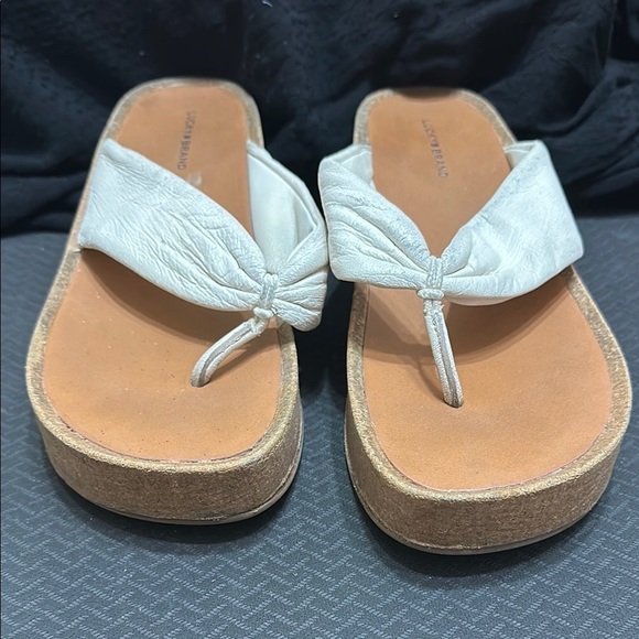 Lucky Brand Shoes - Lucky Brand White Sandals with Thong Style and Braided Straps